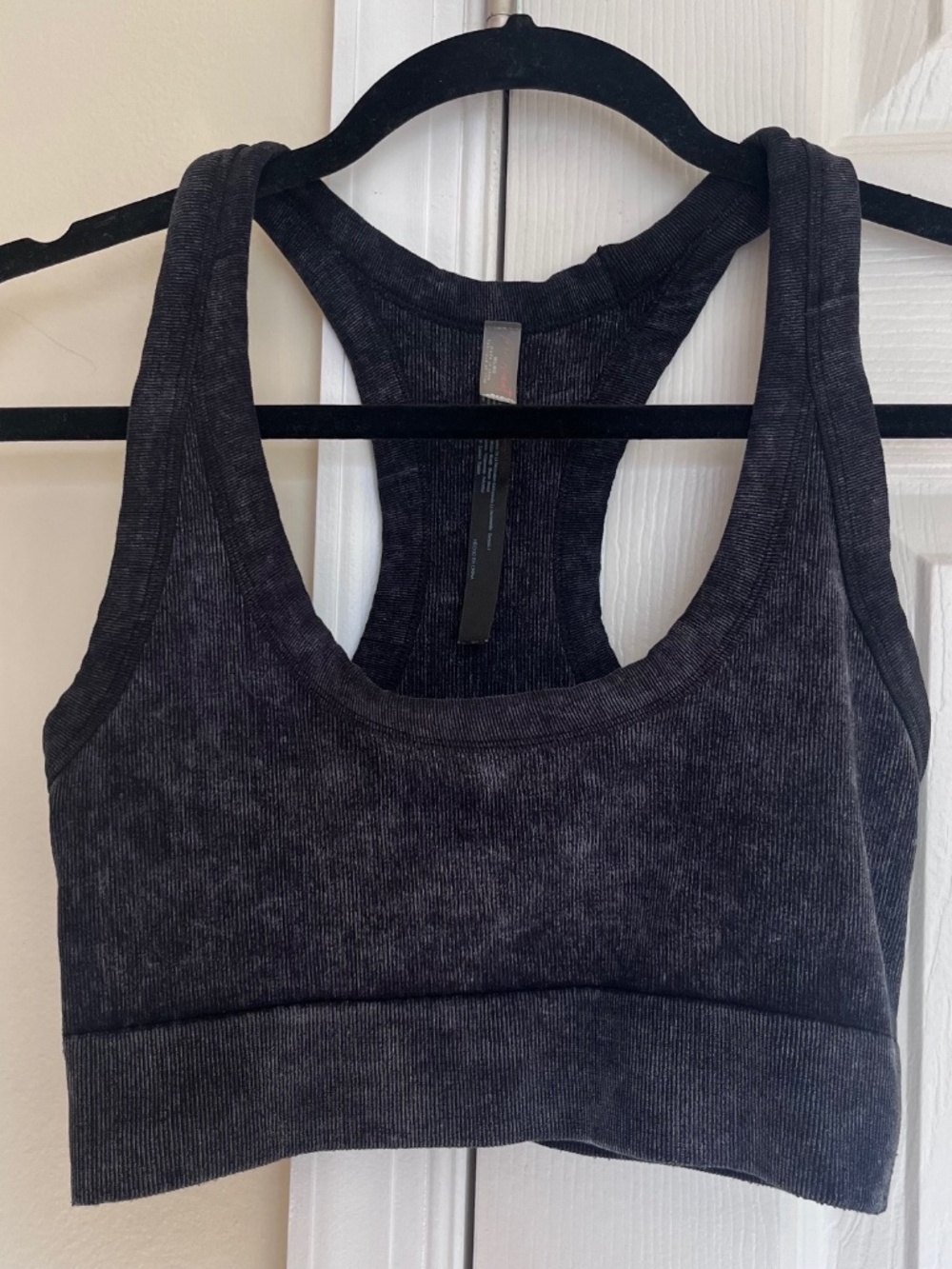 FP Movement Free People Go To Sports Bra Racerback M/L in Washed Black